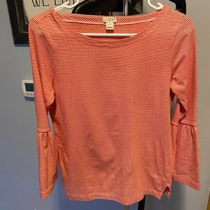JCREW Striped 3/4 Sleeve Top